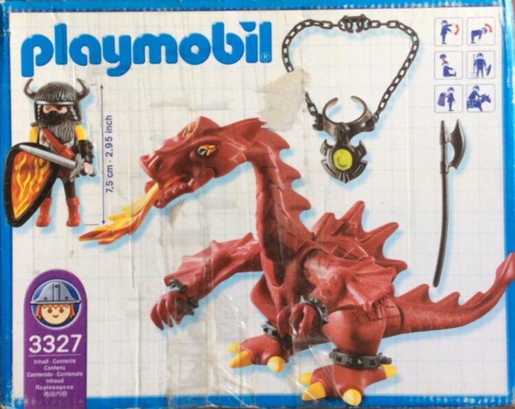Playmobil 3269 château fort chevalier du dragon rouge + 3327